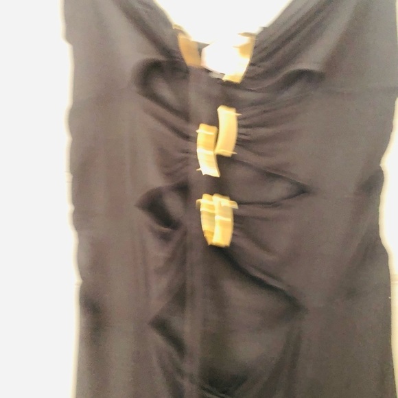 Cache size 12 black halter dress with gold details and peek a boo front - Picture 2 of 6